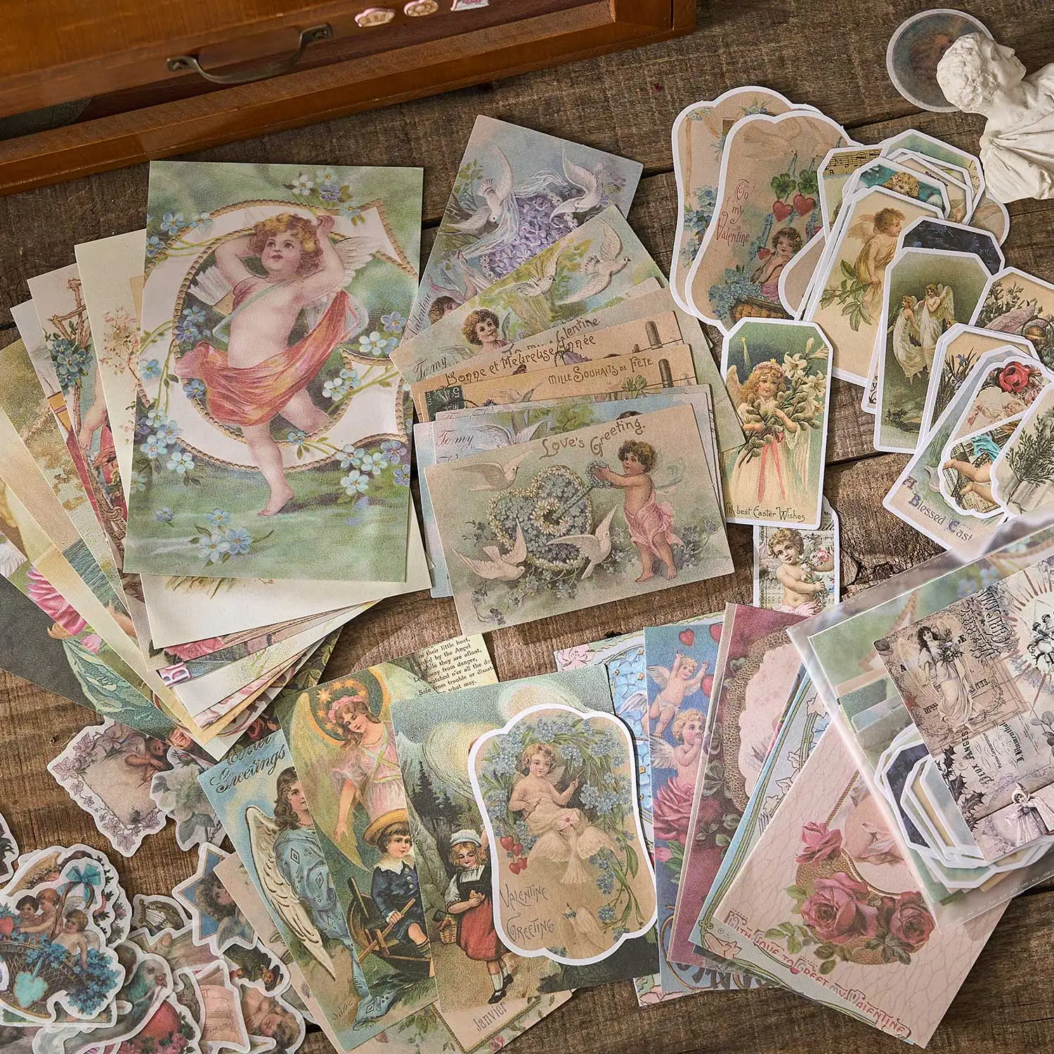 stickers scrapbooking supplies,scrapbooking paper,journal tools set 100 pcs Scrapbook Set Stickers and Decorative paper mixture Diy Scrapbooking Diary Album Collage material Craft Supplies