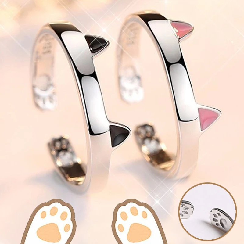 Cute Ring Cat Ear Finger Ring Open Design Fashion Ring Jewelry For Women Young Girl Child Gift Adjustable Ring Jewelry Wholesale 4
