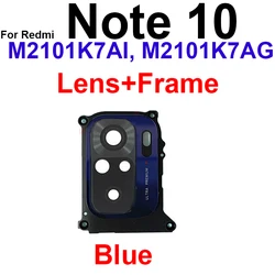 Premium Back Camera Glass Lens Frame with Adhesive (Note 10 Blue)