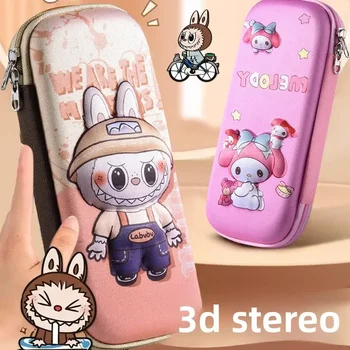 3D Stationery Box Cute Cartoon Pencil Box Student Study Stationery Box Large-capacity Pencil Case and Lab-pulling Cloth 1