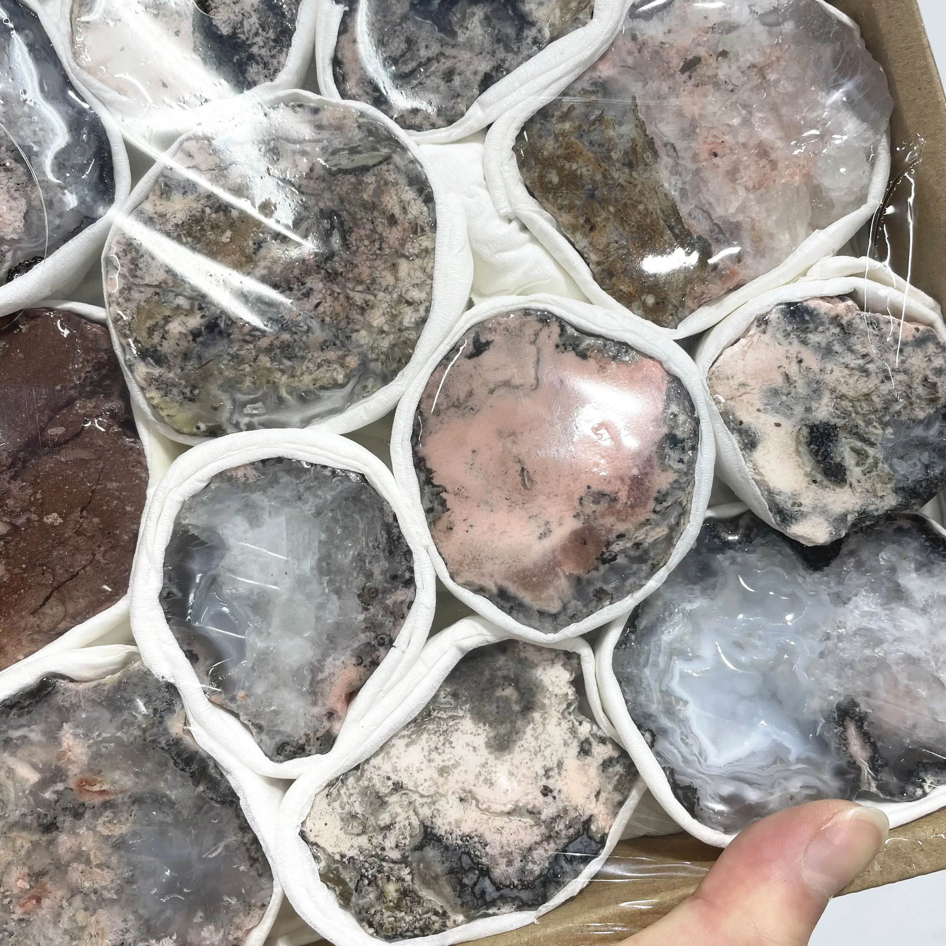 

Мексиканские сумасшедшие Агатовые розовые кварцевые натуральные камни 100% минеральные горные камни оригинальная Хрустальная коробка подвески хлопчатобумажный Декор набор фэн-шуй 2022