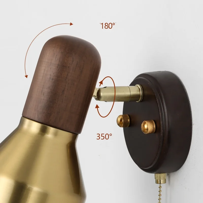 Natural Stone Room Decor Wall Lamp Classical Wall Lights Bedroom Led Sconce pull switch Home Decorations Lighting Fixtures