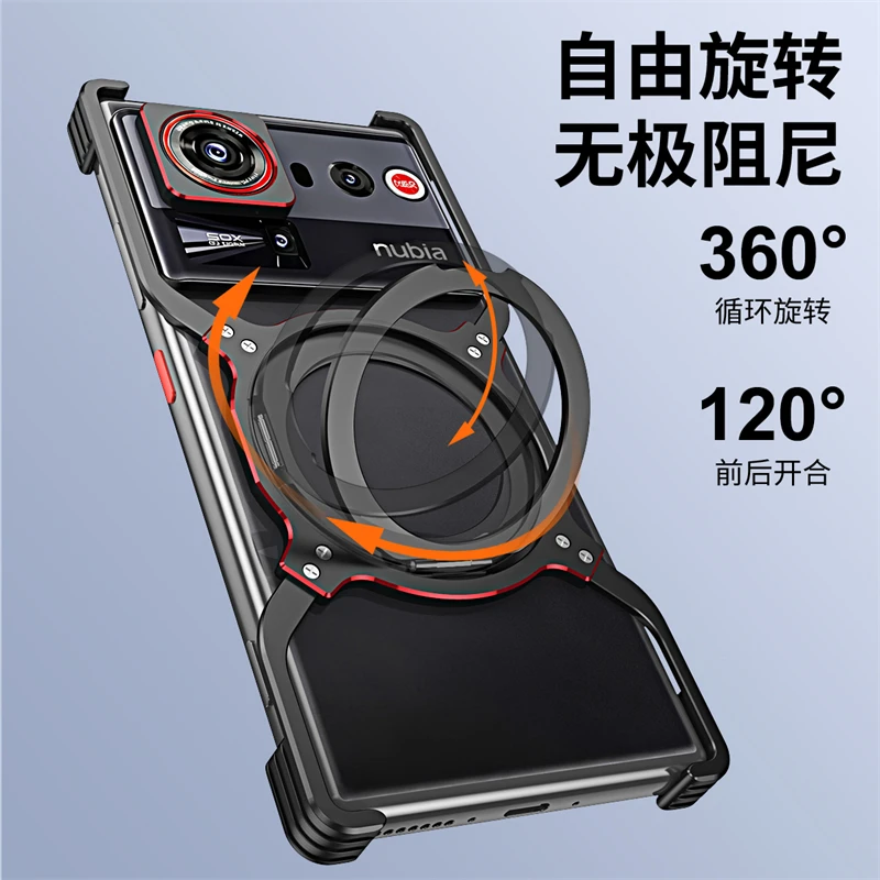 Magnetic Aluminium Alloy Cooling Case with Borderless Design and Bracket Feature