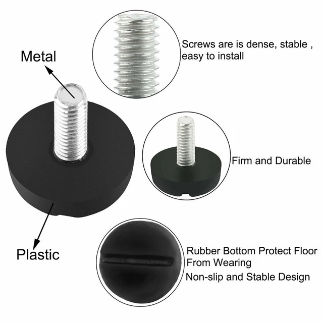 20 Pcs Screw On Type FurnitureTable Chair Glide Leveling Foot Adjuster M6 3