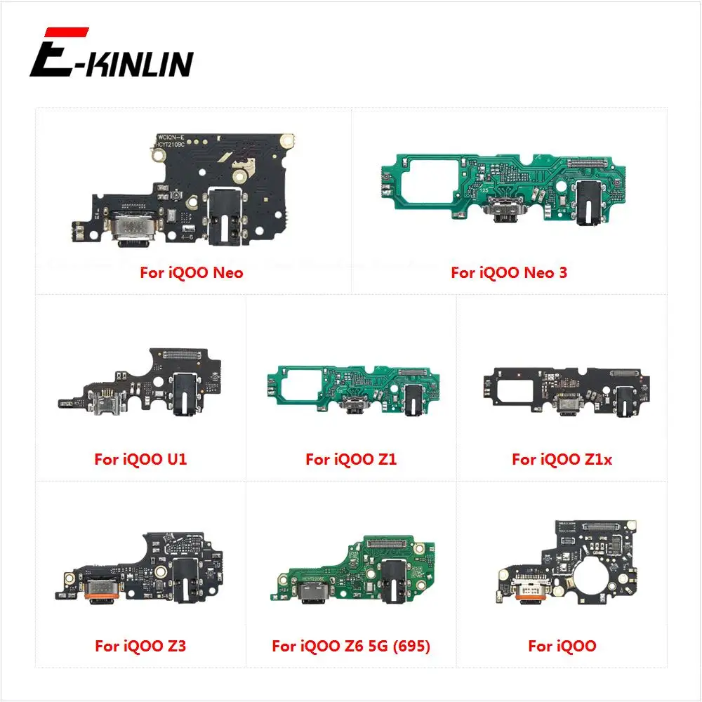 

USB Charging Port Dock Plug Connector Charger Board With Mic Microphone Flex Cable For Vivo iQOO Neo 3 Pro Z1 Z1x Z3 Z6 5G U1