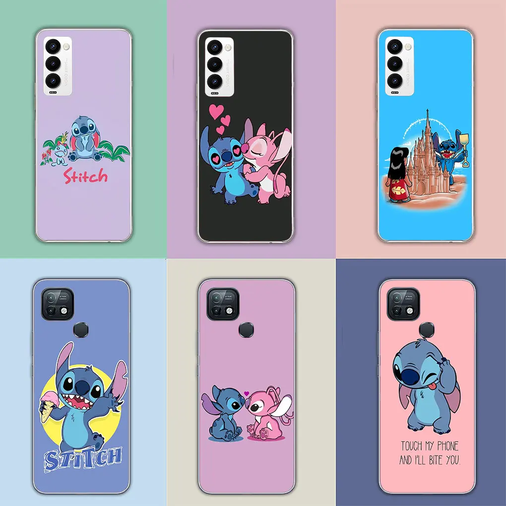 Anime dos desenhos animados bonito lilo stitch capa do telefone para  infinix quente 10i nota 11 10 pro 9 jogar 10t para tecno spark 8c 8p 5 6 8  caso macio - AliExpress