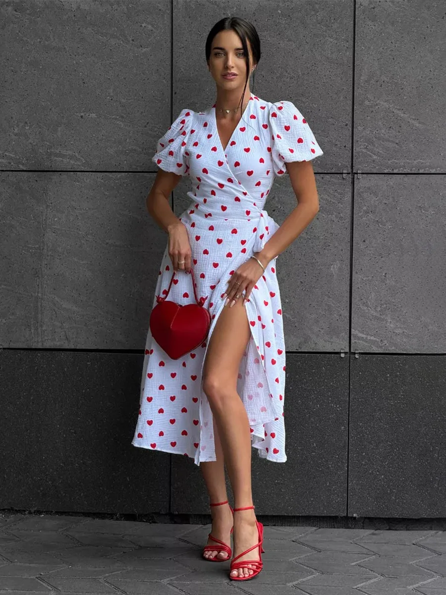 Women's Loose Fit Cotton Blend Maxi Dress with V-Neck & Short Sleeves S995a002d1ae04a67803772ae50cbfb44d