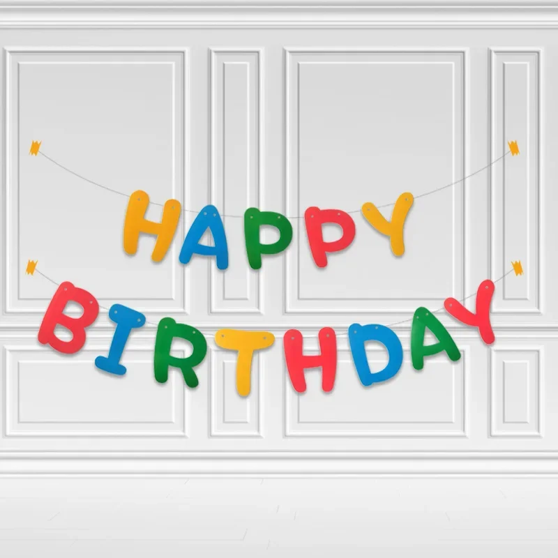 Happy Birthday Sign Colored Personalized Happy Birthday Banner Girl Child Party Baby Shower Decorations Garland Flags