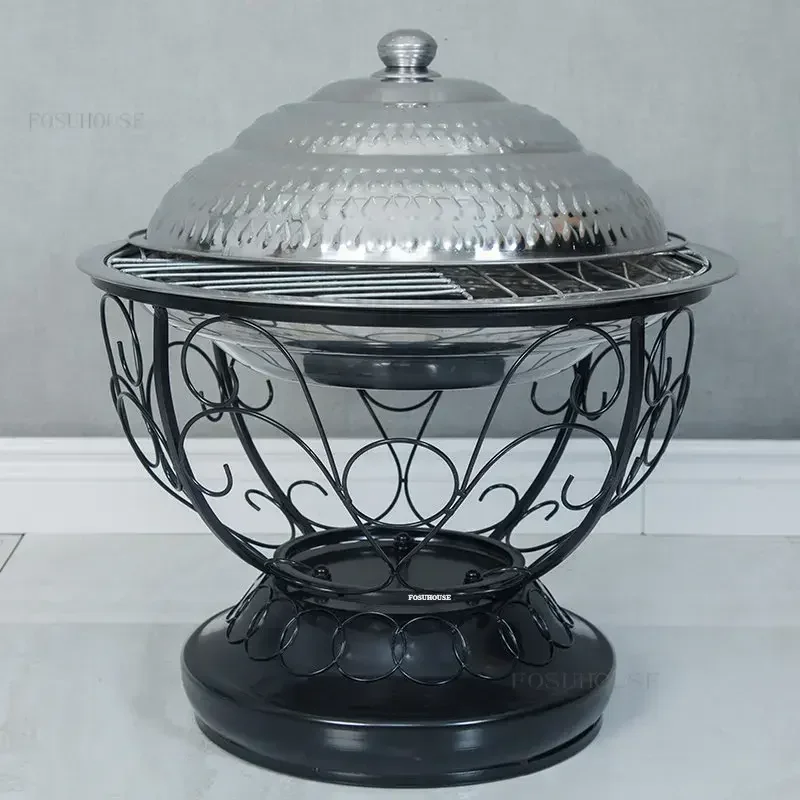 Outdoor Courtyard Heating Stove Multifunctional Fire Pits Household Heating Brazier Portable Camping BBQ Grill Charcoal Stove Y