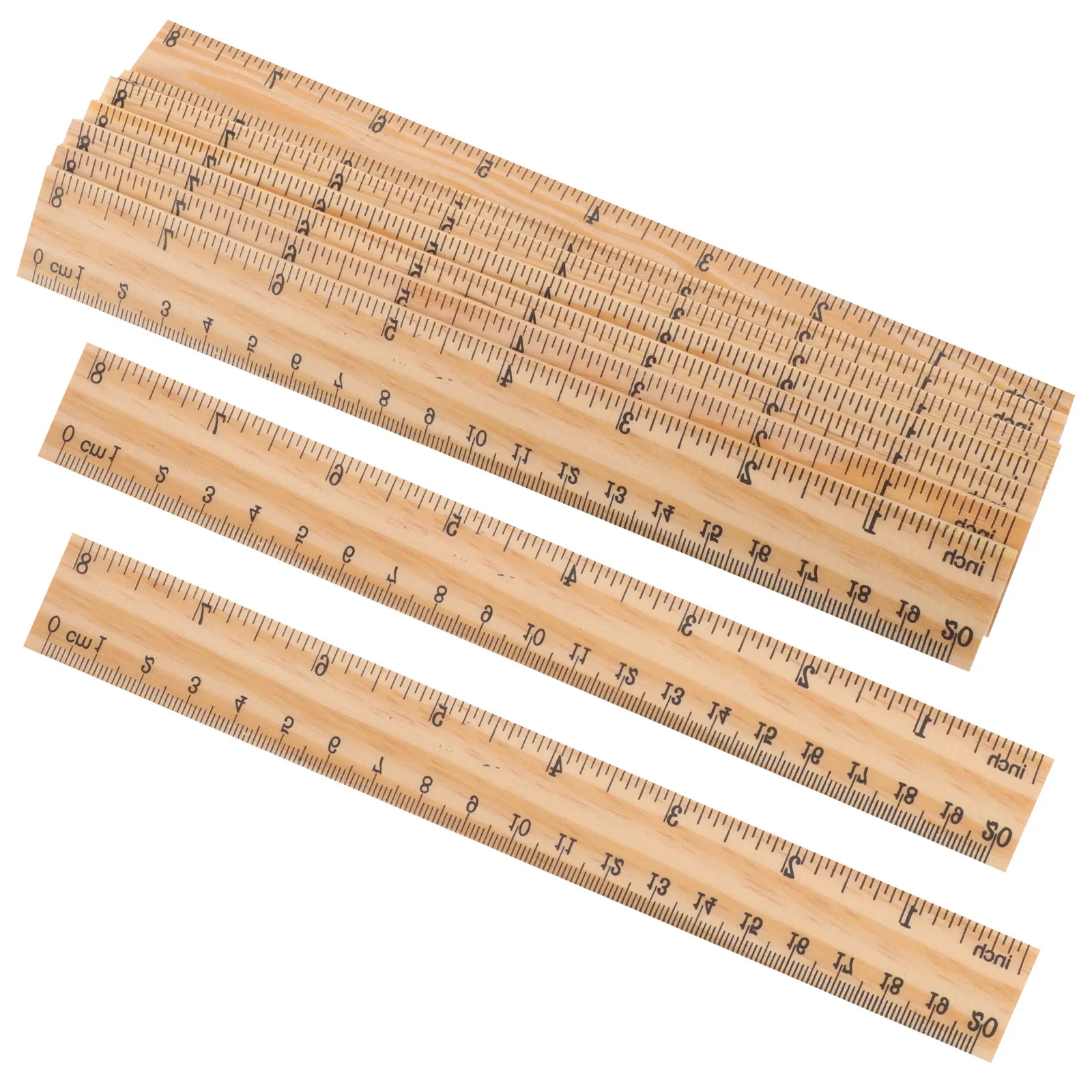 30Pcs 나무 자 세트 8 인치 20Cm 건축가 학생을위한 직선 측정 도구 디자이너 엔지니어 직선 자