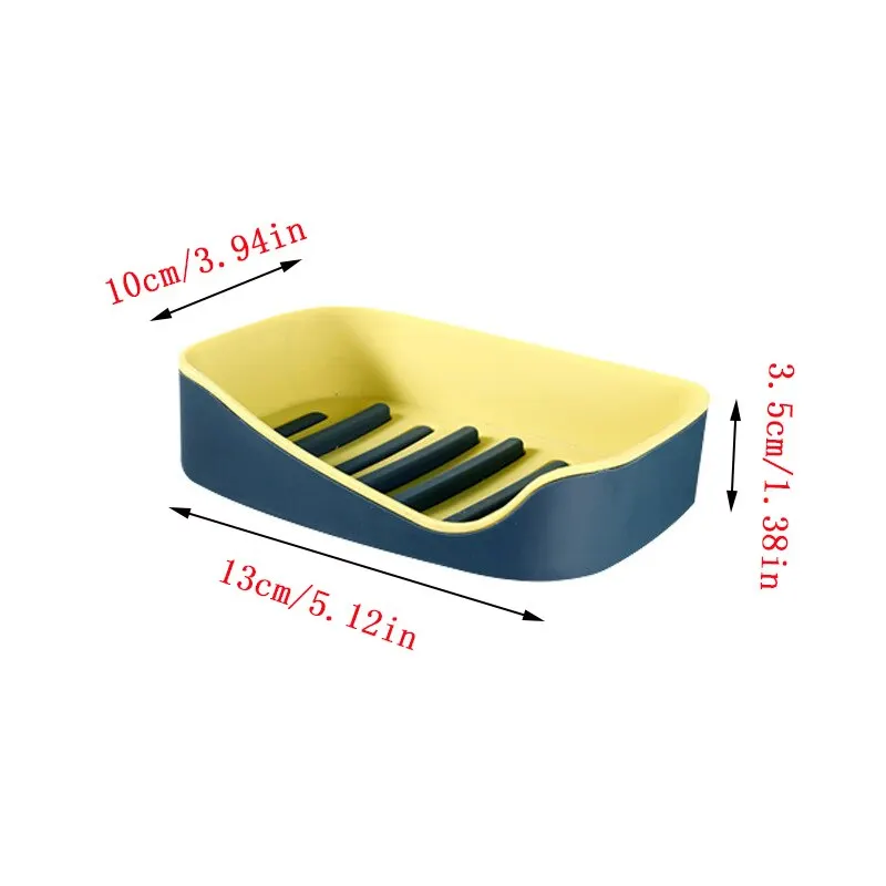Drainage Soap Box Self-Adhesive Wall-Mounted Soap Storage Box Creative No Punching Bathroom Supplies Organizing Storage Shelf 6