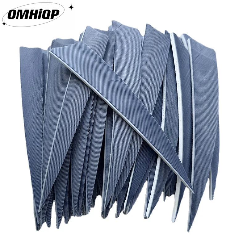 

100Pcs 4inch Right/Left Wing Shield Cut Gray Turkey Feather Arrow Fletching Arrow Vans For Arrow Archery DIY Real Plumes Hunting