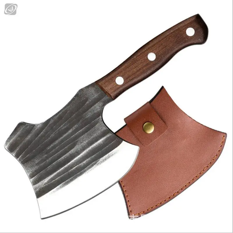 The Choppa Personalized Meat Cleaver Knife - Hatchet W Ebony Wood Handle - Home Wet Bar