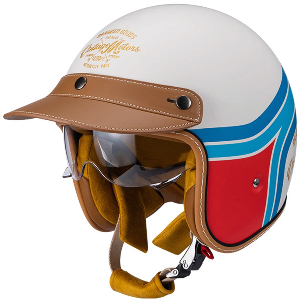 

Retro Motorcycle Helmet Four Seasons Helmet Face Half Motorbike Crash Helmet Moto Helmet Motorcycle Woman Men's Riding Helmet