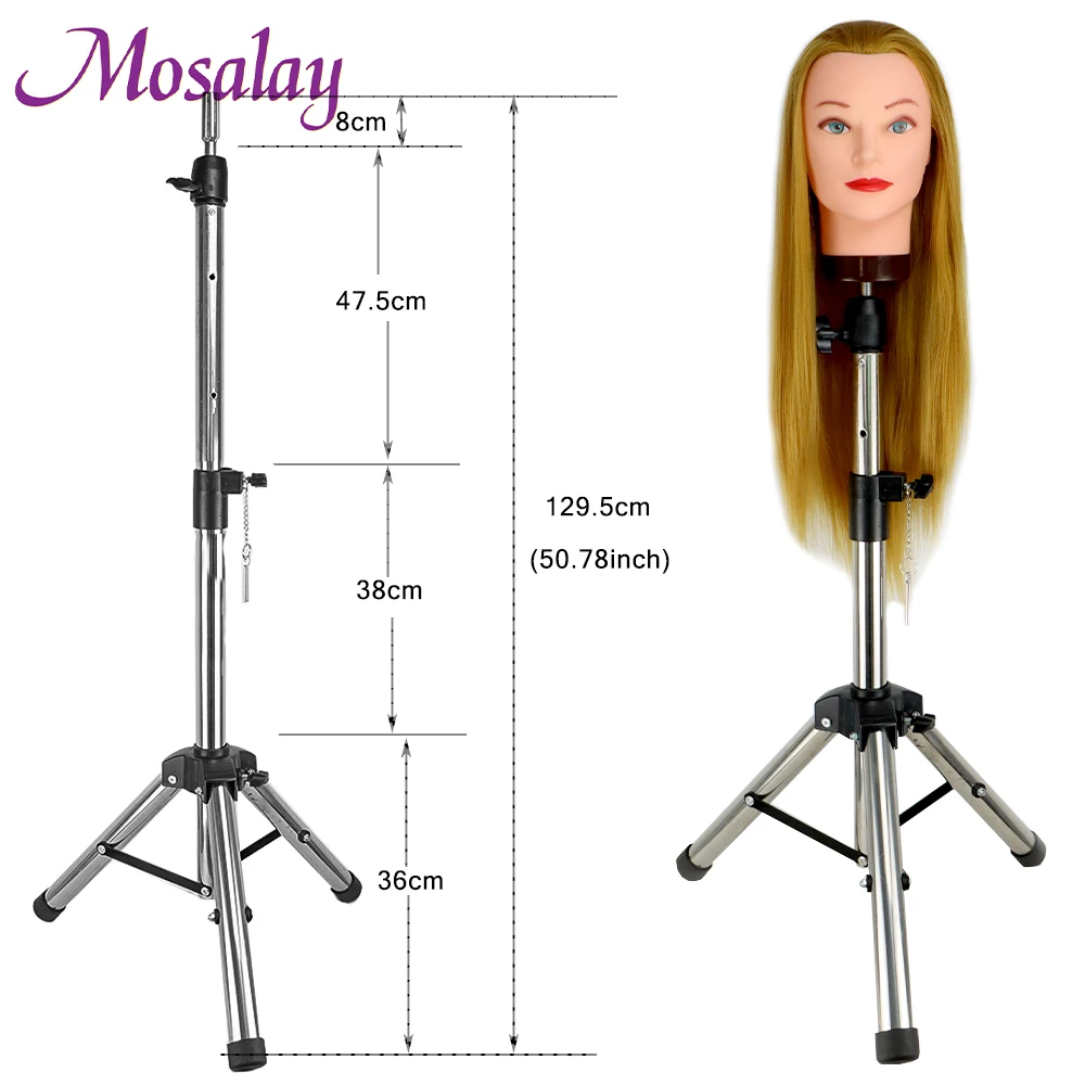 Wig Stand Adjustable Tripod Stand Holder Mannequin Head Tripod Hairdressing  Training Head Holder Hair Training Tool - AliExpress