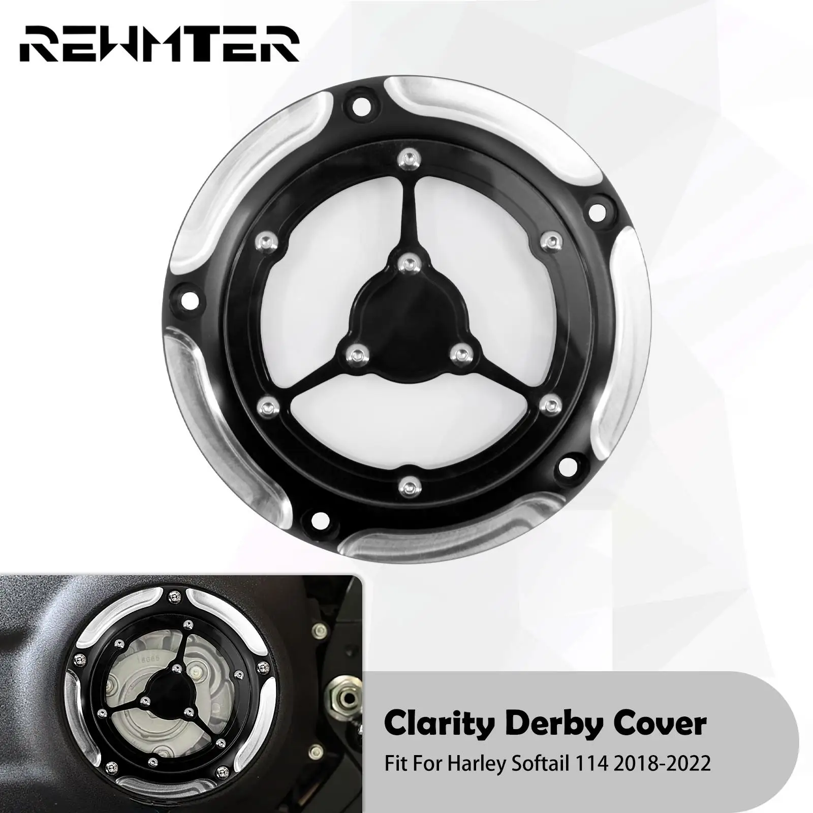 

Motorcycle 5 Holes Derby Cover Engine Clutch Cover For Harley Softail 114 2019-Up Fat Boy Low Rider Street Bob Breakout FXBBS