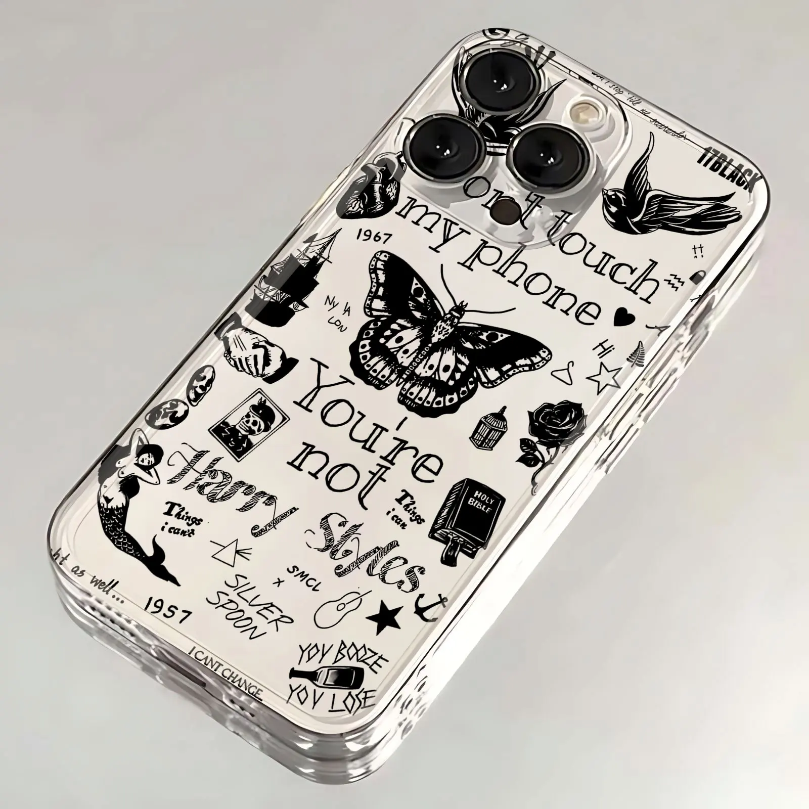 thumbnail image 1 of O-one d-directions funda de teléfono para iPhone 16, 15, 14, 13, 12, 11, Mini Pro Max, X, XR, XSMax, 7, 8 Plus, SE20, cubierta transparente, 1 of 5