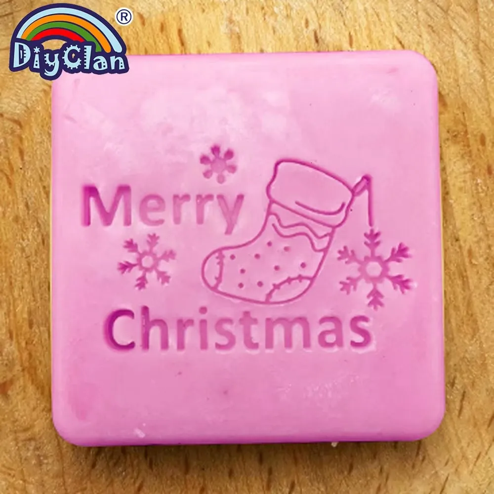 Weihnachtsserie Seifenstempel Schneemann Einhorn Baum Strumpf klar natürliches Bio-Kapitel für DIY handgemachte Seifenherstellung Siegel – Detail 2