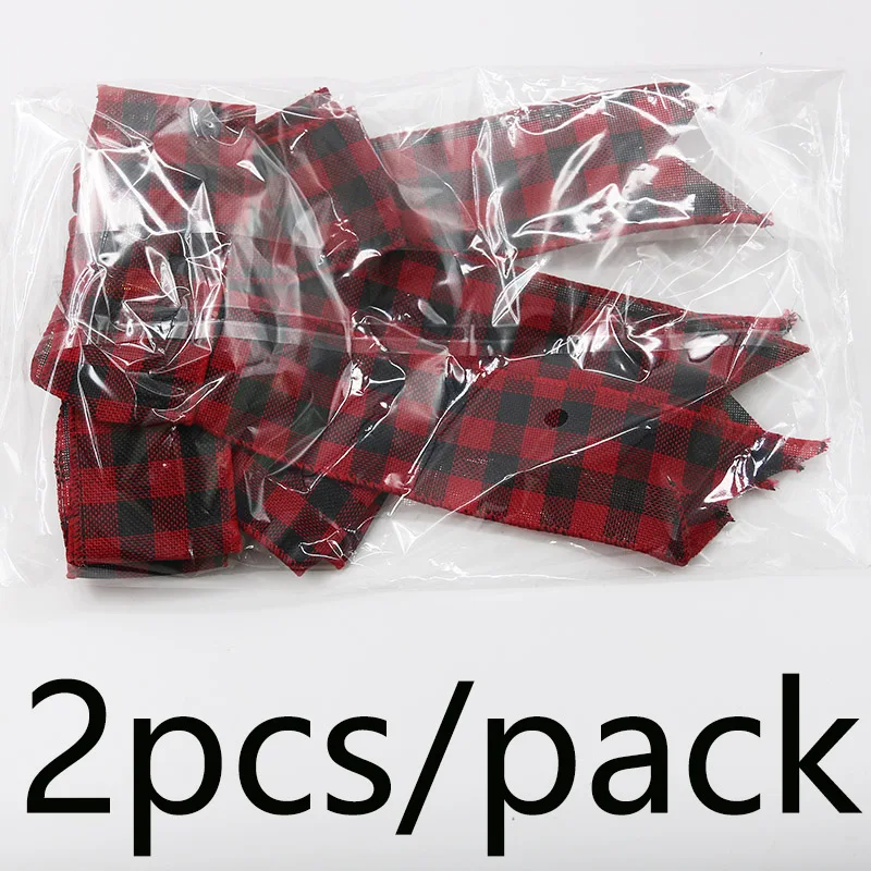 (2-piece Set/pack) 24cm Christmas Ribbon Bow Christmas Tree Wreath Decoration Bow Holiday Decoration Handmade DIY