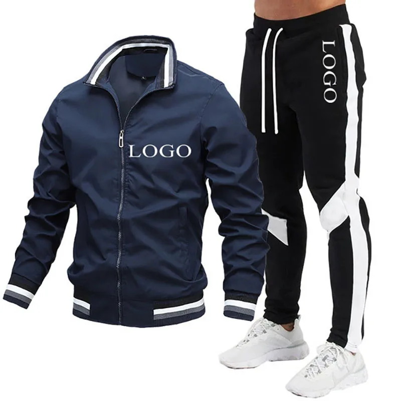 Your Own Design Brand Logo/Picture Personalized Custom Anywhere Men Women DIY Casual jacket and pants set Fashion New