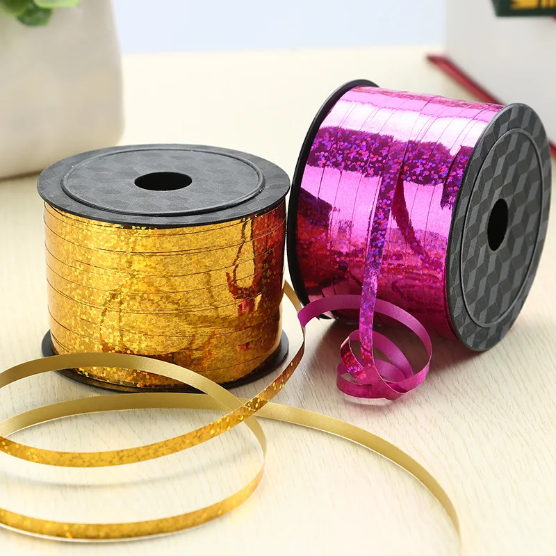 

100 ярдов, лента для воздушных шаров, лента-лазер, украшение на день рождения, атласная лента, лента для завивки, аксессуары «сделай сам»