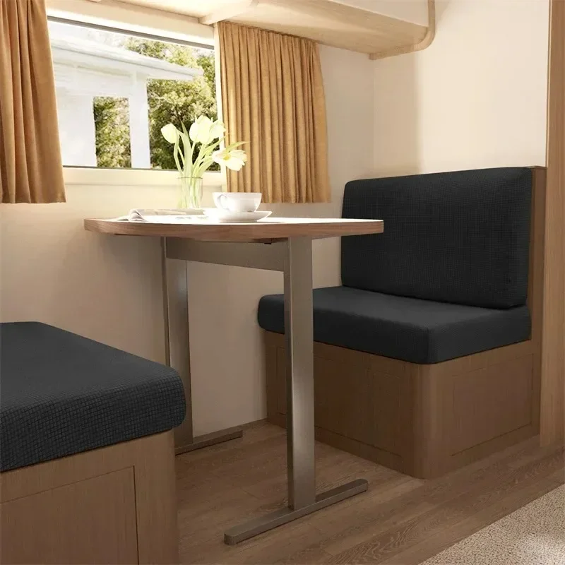 2PCS/Set Stretch Polyester Sofa Bench Cover RV Dinette Cushion Covers Soft Sofa Seat Backrest Cover for RV Camper Car Decor소파 커버