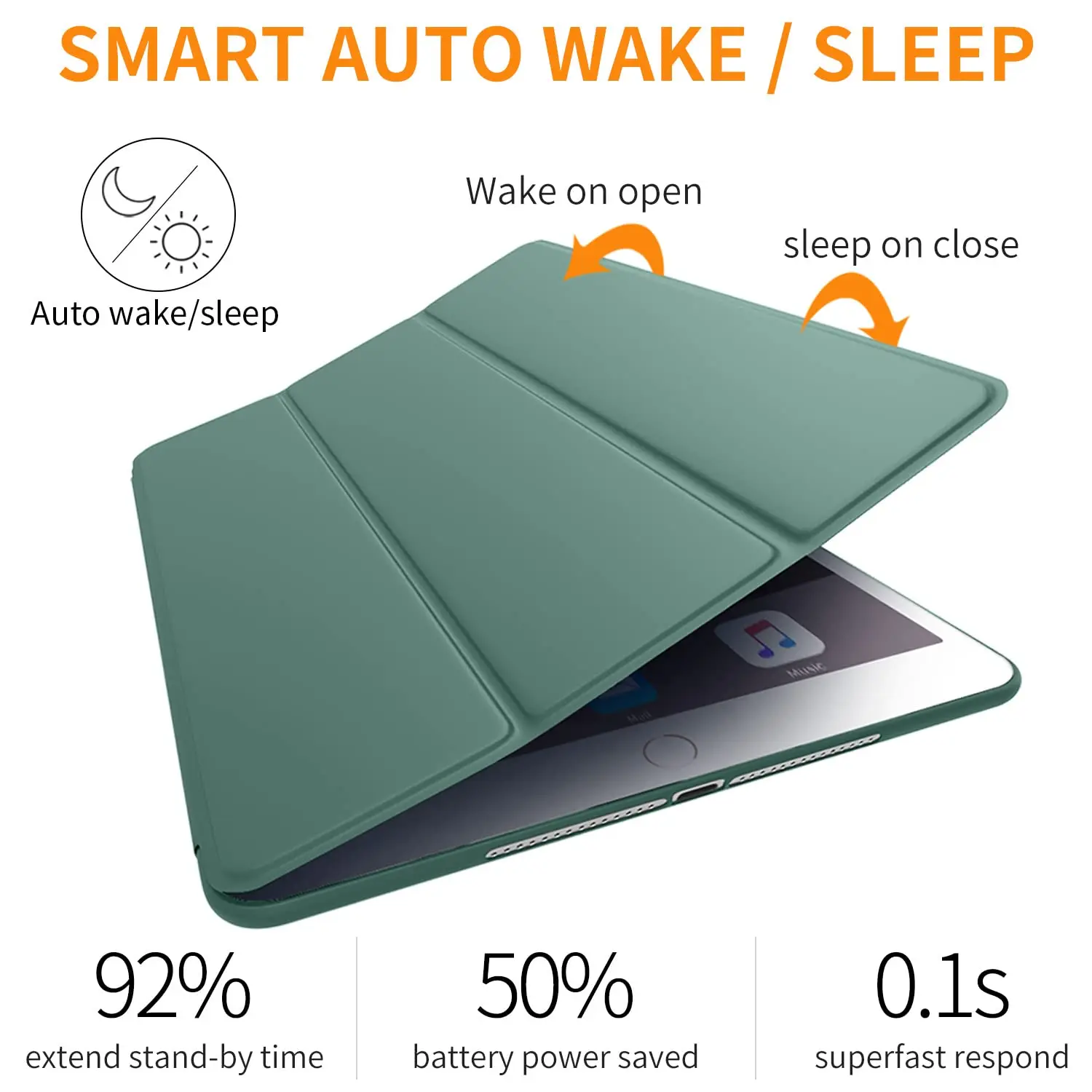 Premium Flip Smart Cover with Soft Silicone Shell