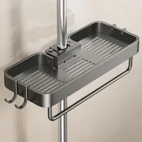 Bathroom Shower Head Holder Wall Mounted No Drilling Required Shampoo Organizer Rack Integrated Design Storage Shelf 1