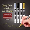 Guangna Paint Marker Pen DIY Reflective Paint Metallic Pen Permanent Gold SILVER Marker Touch Up,School Model Painting 1/2pcs 2