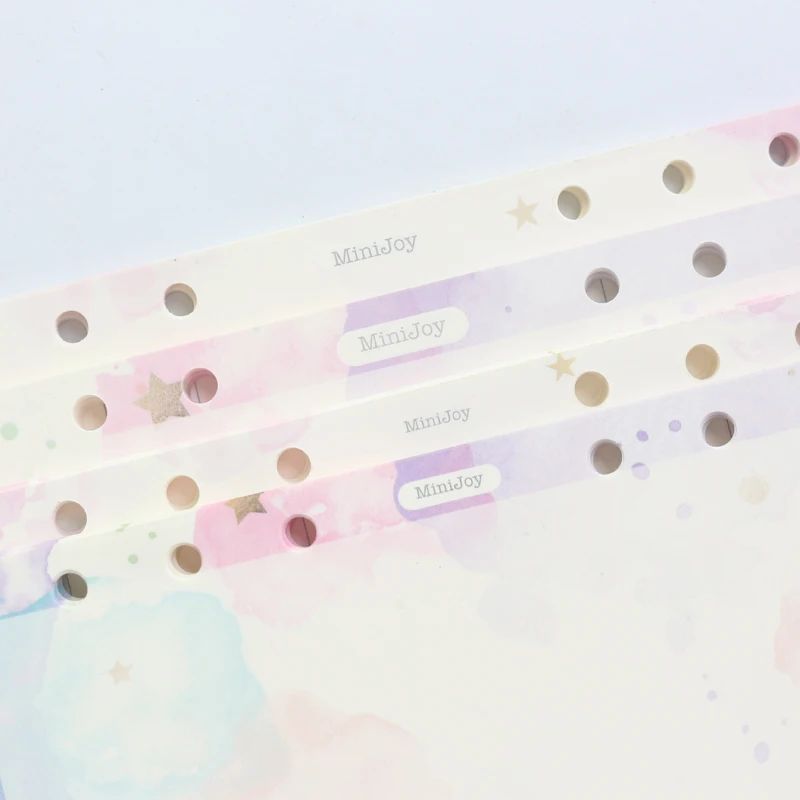 Notebook Refill Domikee cute creative gold foil stars pattern 6 rings A5A6 40sheets refillable notebooks inner paper sheets