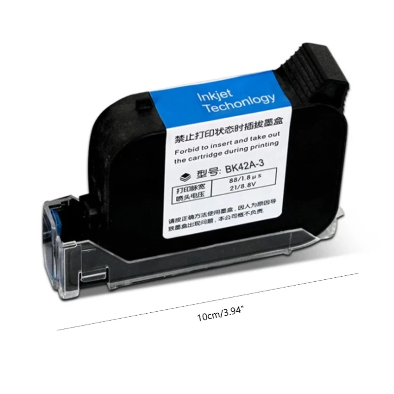 BK42A-3 Quick Drying Cartridge 12.7mm Handheld Inkjet Printer 42ml Solvent Cartridge for Unencrypted Printers