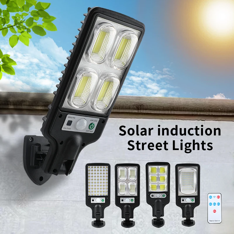 1pc LED COB Solar Lights Outdoor With 3 Mode Waterproof Motion Sensor Security Lighting Wall Street Lamp for Garden Patio Path