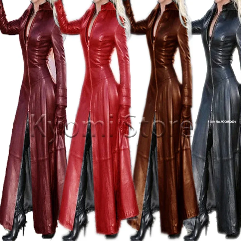 Gothic Vintage PU Jacket Autumn Women's Sexy Slim Faux Leather