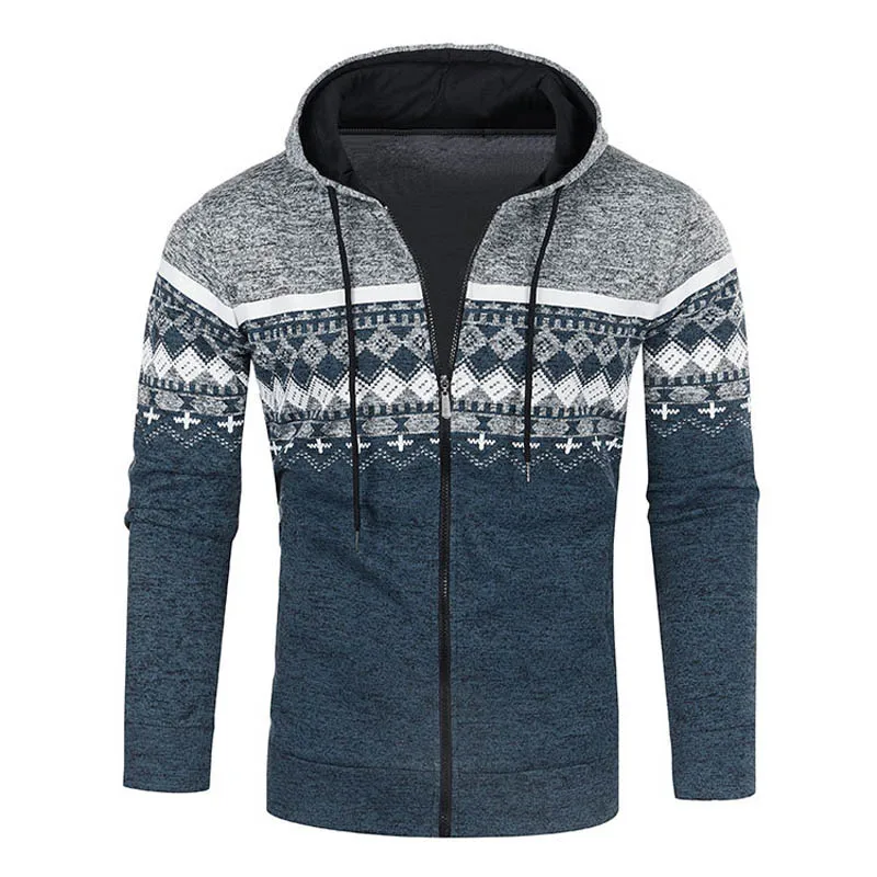 Men's Hoodies Sweatshirts Spring Autumn Casual Long Sleeve Knit Hoodie Men Slim Fit Hooded Zip-up Sweatshirt Hoody Tracksuit Men