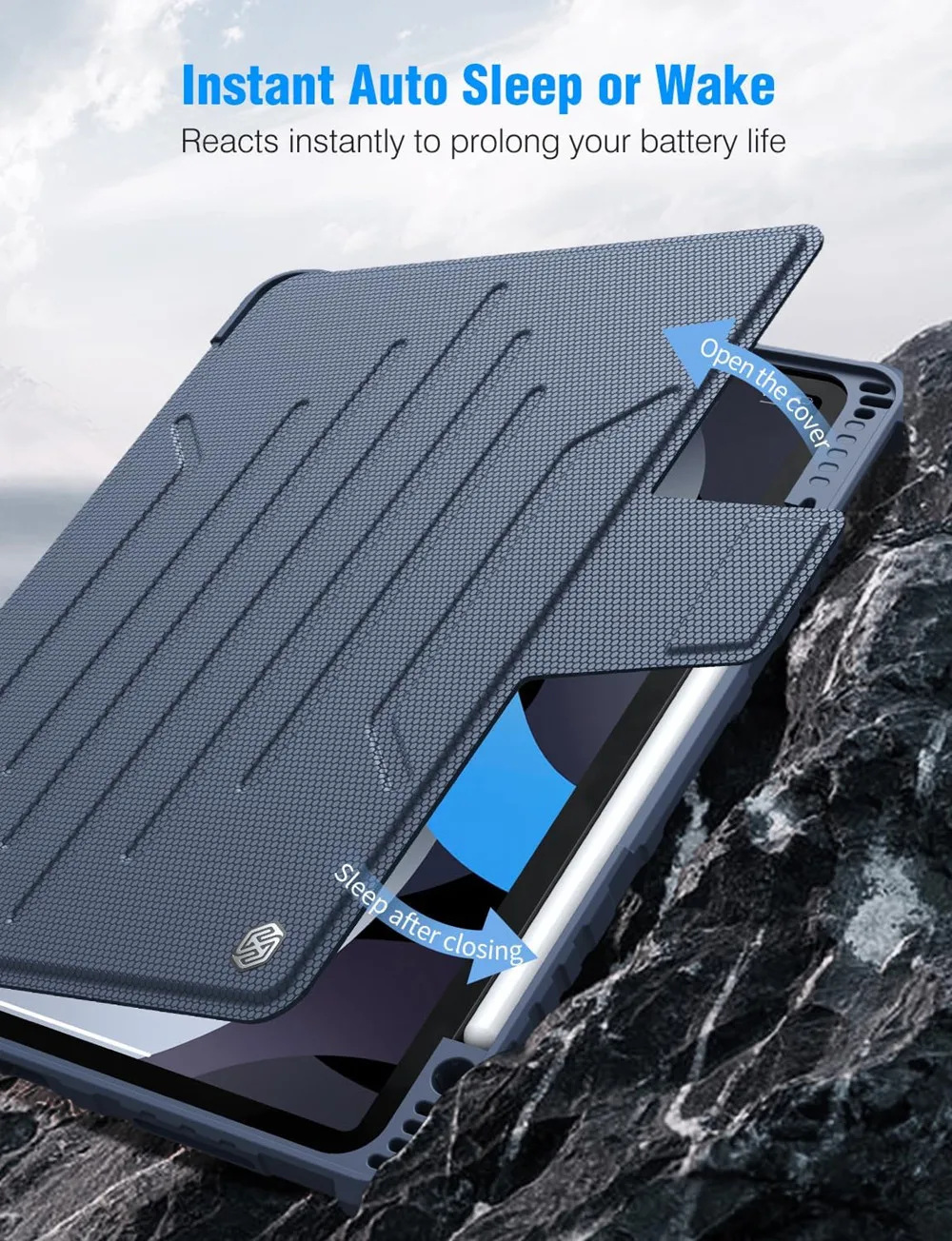para Ipad Pro 12.9 Capa Nillkin Bumper Snapsafe Capa para Ipad Pro 11 Capa Magnética Inteligente com Slot para Caneta para Ipad Capa de 9ª Geração Capa para Ipad Air Capa de 5ª Geração Capa para Ipad de 10ª Geração - Imagem 2