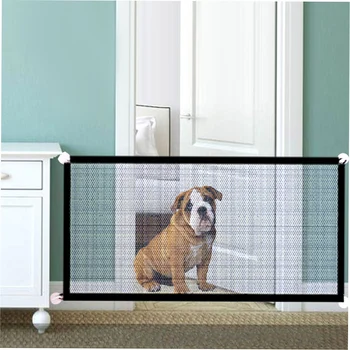 Dog Safety Gate Pet Safe Mesh Fence Portable Folding Baby Safety Gate Install Anywhere 110*72CM 2