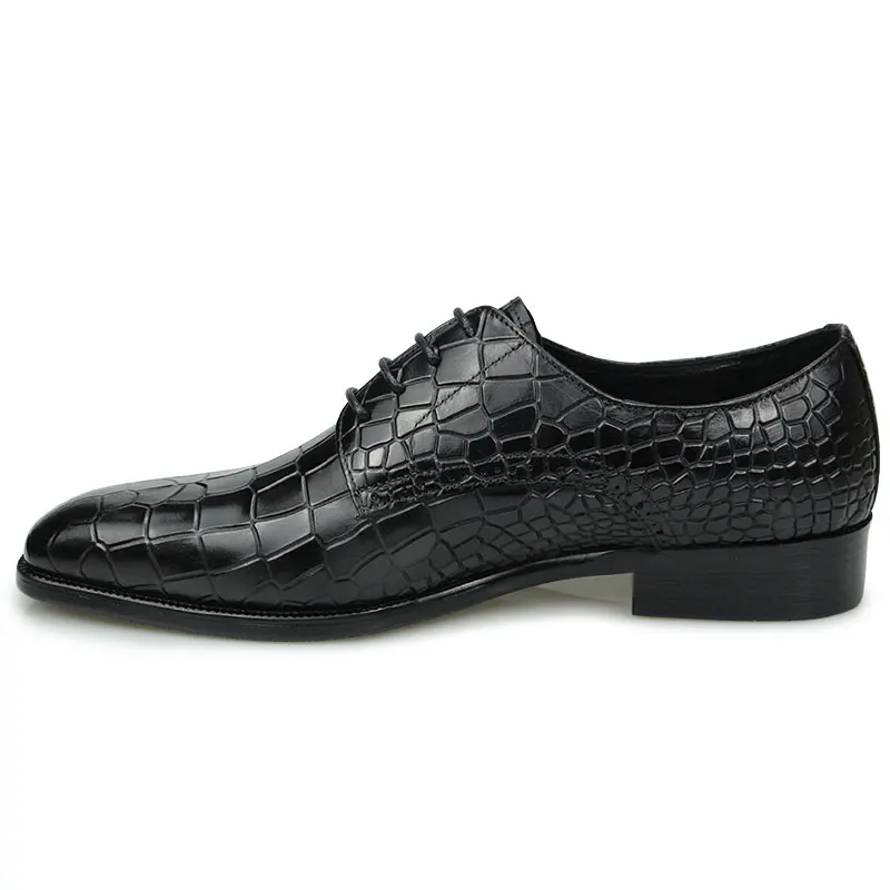 Top Grade Mens Genuine Leather Shoes Dress Party Shoes Men's Fashion Alligator Printing Luxury Zapatos De Hombre Genuine Leather - 5