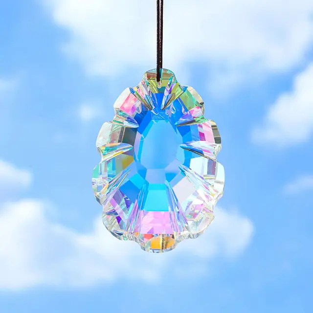 H&D 76 Mm -Es Fenyőtobozok Kristály Prizma Suncatcher Ab Színű Arccalizált Ablak Függő Napsütők Szivárványkészítő Medál - Image 4