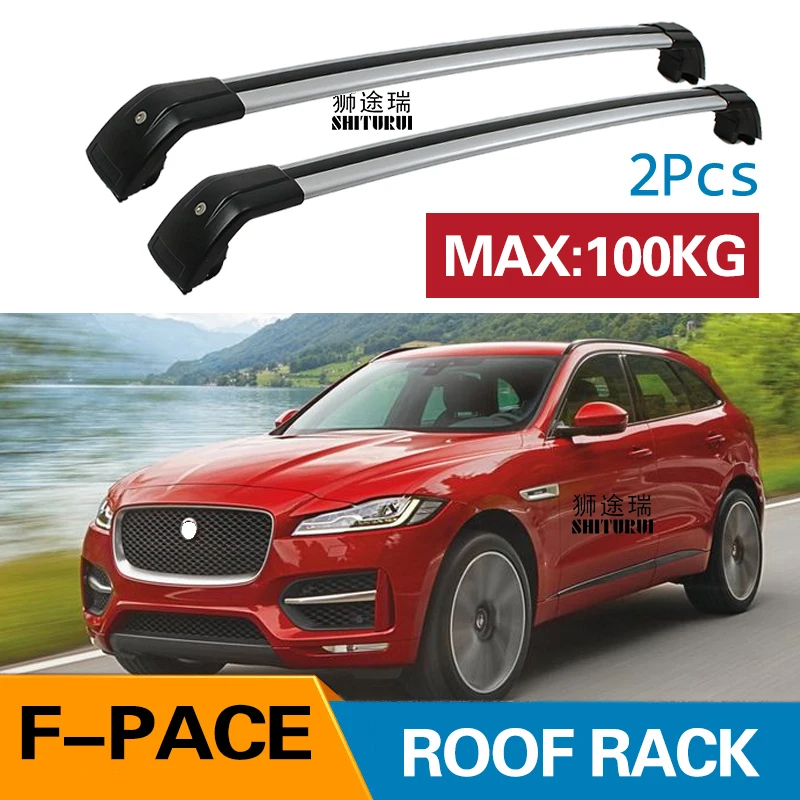 2Pcs Roof bars For JAGUAR F PACE (X761) 2015 2019 Aluminum Alloy Side