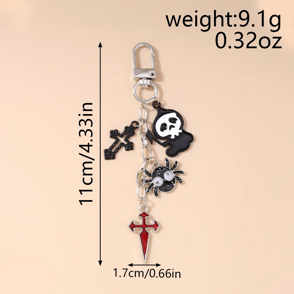 Portachiavi catenella Neo Gothic e Dark in stile Halloween (anno 2026) 16 Portachiavi catenella Neo Gothic e Dark in stile Halloween (anno 2026) - immagine 12