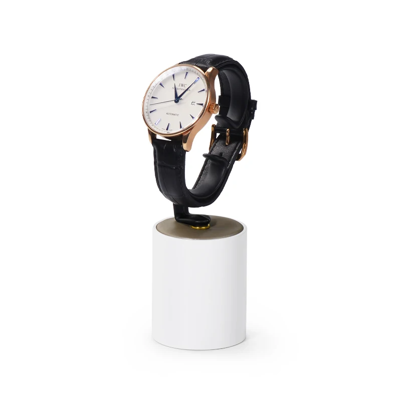 Oirlv Wooden Watch Holder White Painted Jewelry Display Stand White Wood Watch Stand White Wooden Stand For Wrist Watch Display