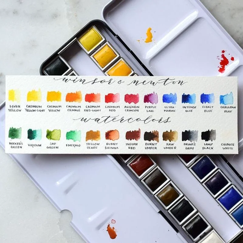 Watercolor Painting Set Watercolor Paint Watercolor Pigment Winsor Newton Cotman Watercolours Paint 24 Half Pans Colors