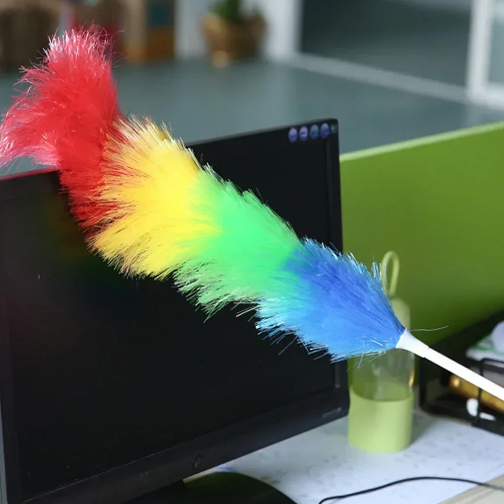 1/3pcs Household Dust Duster Plastic Feather Duster Telescopic Handle Sweeping Brush Cleaning Tool