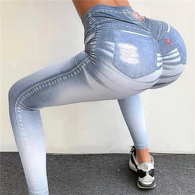 Women Spring Fashion Casual Leggings Large Size Jeans Leggings High Waisted  Butt Lift Slim Pants Seamless Skinny Elastic Pants - AliExpress