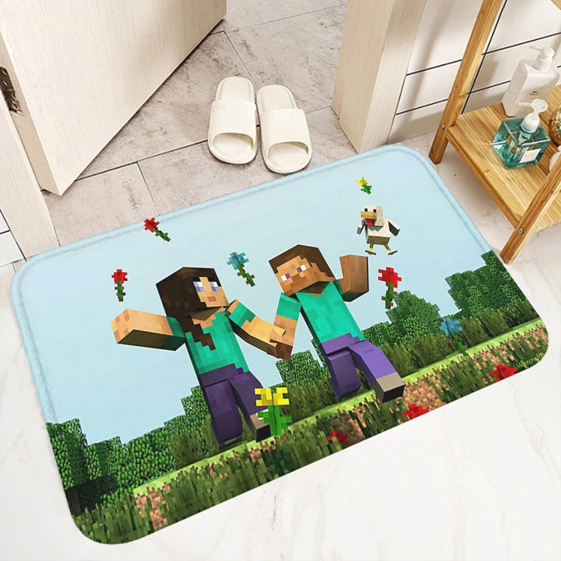Doormat Floor Mat Fun Doormat Door Mat Carpet Mat Entrance Door Minecraft Cute Rug Home Bathroom Carpet for Kitchen Mat Room Mats Carpets Rugs Bath Foot Prayer
