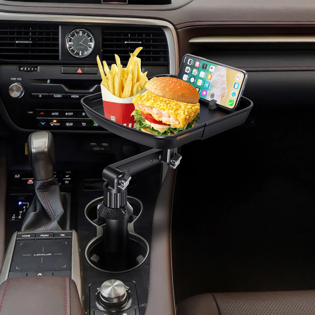 Car Table 360° Swivel Arm Eat Work Cart Drink Food Coffee Goods