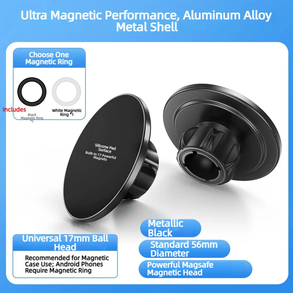 Acessórios para Suporte de Carro MagSafe, Suporte Magnético Universal para Telefone, Compatível com Base de Cabeça Esférica de 17mm