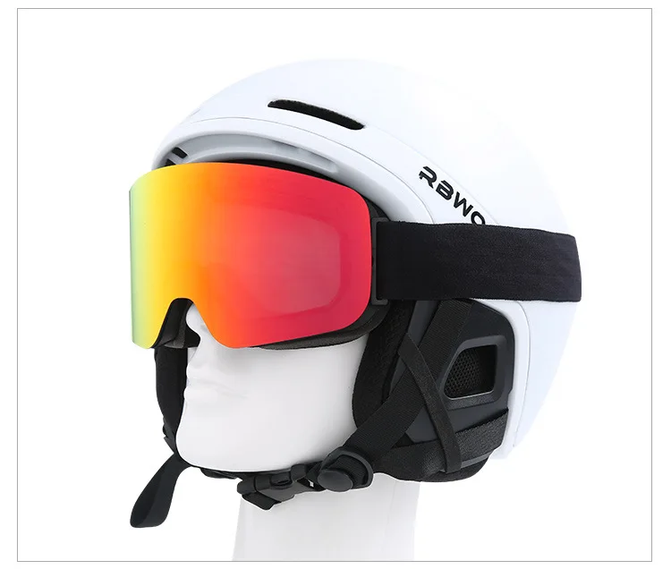 Big Ski Snowboard Goggles Women Men Skiing Eyewear Mask UV 400 Snow Protection Over Glasses Adult Double Anti-Fog Cylindrical 3
