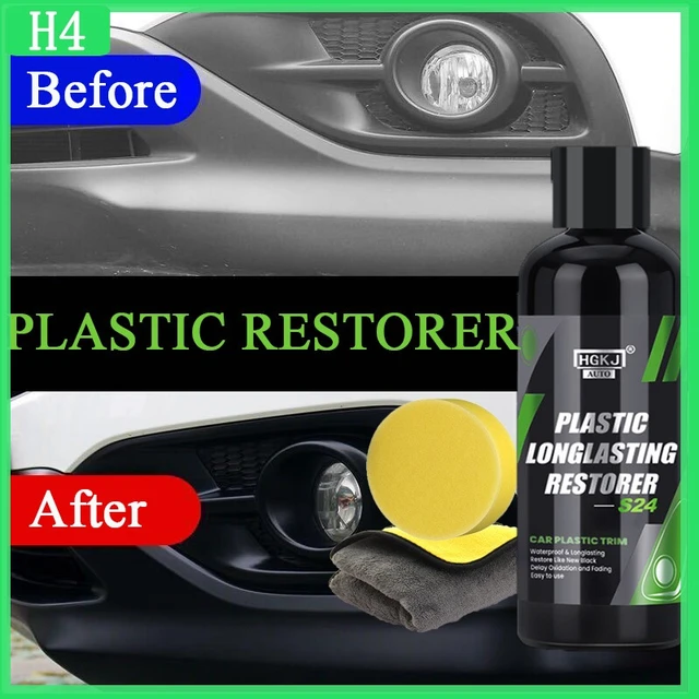 Restaurador de plástico para coche, productos de limpieza de cuero de  plástico, restauración de pulido automático, renovador de revestimiento de  reparación, espalda a negro brillante