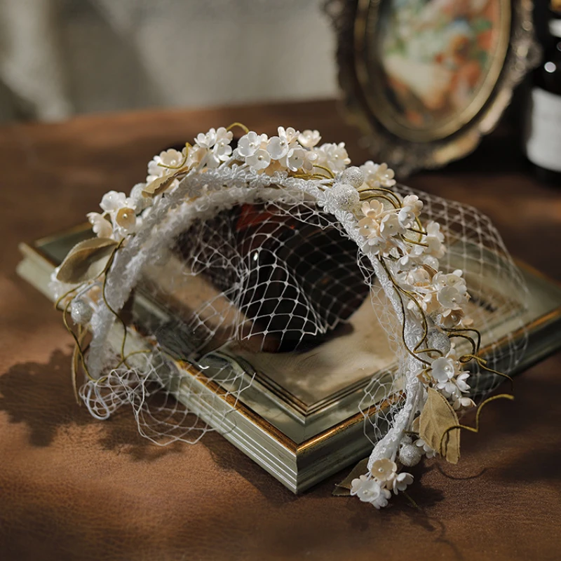 Stunning Lily of The Valley Bridal Hair Accessory with Veil